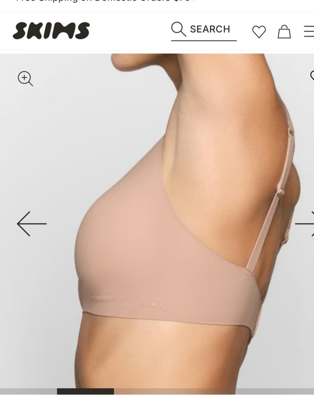 SKIMS Naked Plunge Bralette NWOT, Wireless, Nude, Size Small - Picture 2 of 12
